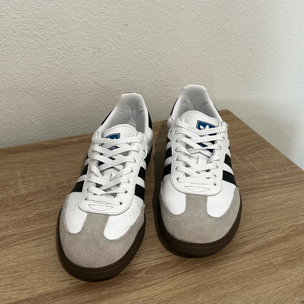 Adidas Women’s Samba White Gray and Black Sneakers